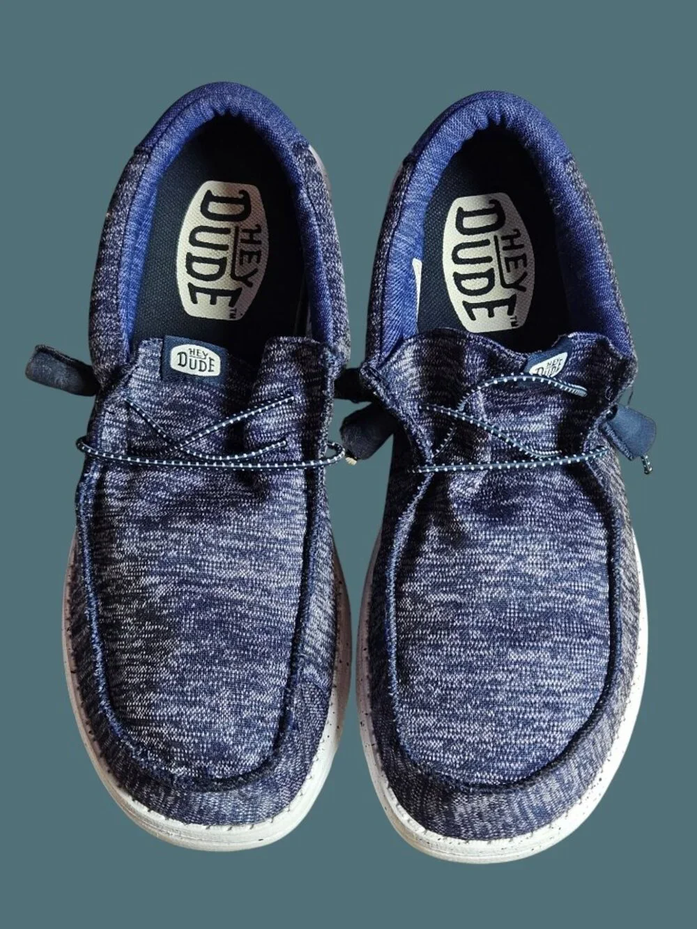 Hey Dude Wally Sport Knit Blue Lightweight Moc Toe Slip On Shoes Men Size 9